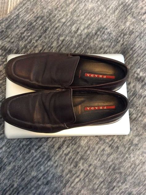 slip on uomo prada marrone|prada slip on shoes.